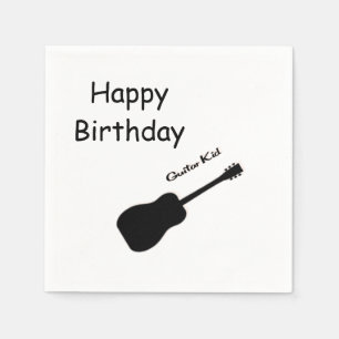 Happy Birthday Guitar Kid Serviette