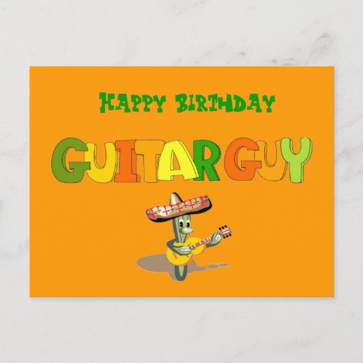 Happy Birthday Guitar Typ Postkarte (Vorderseite)