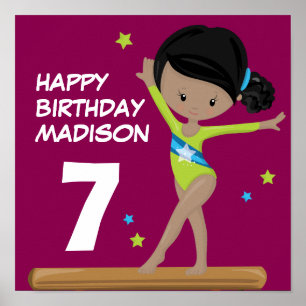 Happy Birthday Gymnast Poster