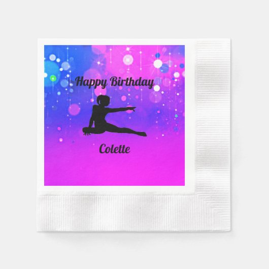 Happy Birthday Gymnastics Serviette (Vorderseite)