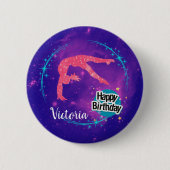 Happy Birthday Gymnastik Galaxy Tumbling Button (Vorderseite)
