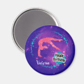 Happy Birthday Gymnastik Galaxy Tumbling Magnet (Vorderseite/Rückseite)