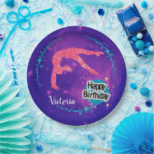 Happy Birthday Gymnastik Galaxy Tumbling Pappteller (Party)