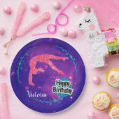 Happy Birthday Gymnastik Galaxy Tumbling Pappteller (Party)