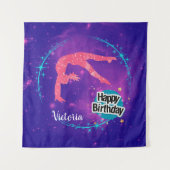 Happy Birthday Gymnastik Galaxy Tumbling Wandteppich (Vorderseite)