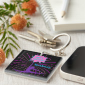 Happy Birthday Gymnastik Personalisiert Schlüsselanhänger (Vorderseite rechts)