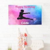 Happy Birthday Gymnastik Pink & Blue Banner (Insitu)