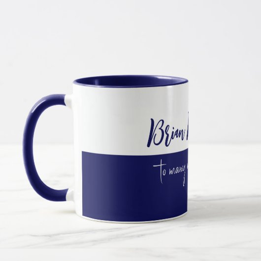 Happy Birthday Halbmarinade Halbweiße Tasse (Links)