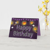 Happy Birthday Halloween Card Karte (Gelbe Blume)
