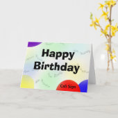 Happy Birthday Ham Radio Waves Card - Anpassen Karte (Gelbe Blume)