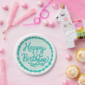 Happy Birthday Hand Letting Icing Pappteller (Party)
