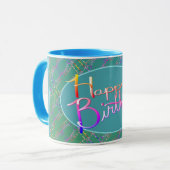 "Happy Birthday" Handgeschriebene Tasse (Vorderseite Links)