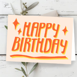HAPPY BIRTHDAY Handlettered Orange Customized Karte