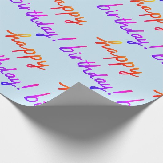 HAPPY BIRTHDAY Handlettering Muster farbenfroh bla Geschenkpapier (Ecke)
