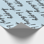 HAPPY BIRTHDAY Handlettering Pattern Black Blue Geschenkpapier (Ecke)