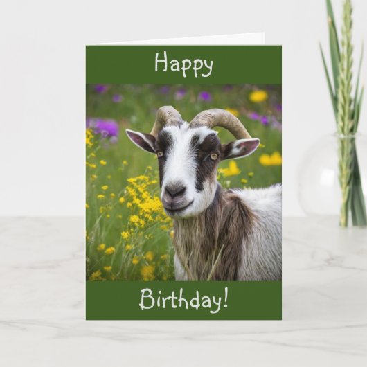 Happy Birthday Handsome Goat Karte (Vorderseite)