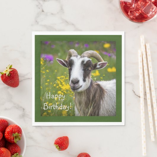 Happy Birthday Handsome Goat Serviette (Beispiel)