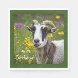 Happy Birthday Handsome Goat Serviette