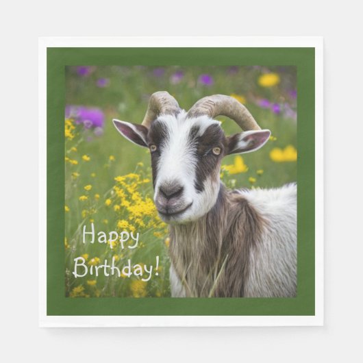 Happy Birthday Handsome Goat Serviette (Vorderseite)