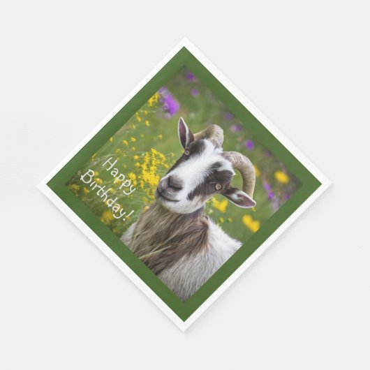 Happy Birthday Handsome Goat Serviette (Ecke)