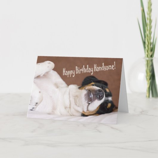 Happy Birthday Handsome Greeting Card Karte (Vorderseite)
