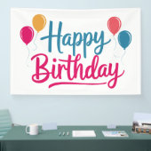 Happy Birthday Handwriting mit Balloons Banner (Messe)
