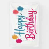 Happy Birthday Handwriting mit Balloons Banner (Vertikal)
