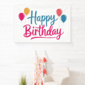 Happy Birthday Handwriting mit Balloons Banner (InSitu)