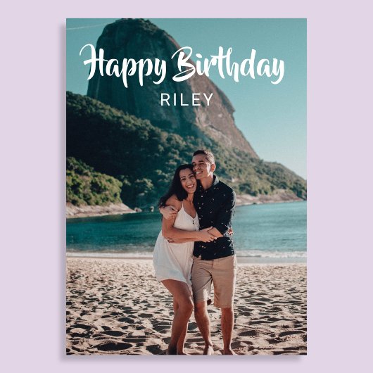 Happy Birthday Handwriting Script Foto Karte