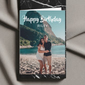 Happy Birthday Handwriting Script Foto Karte
