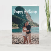 Happy Birthday Handwriting Script Foto Karte (Vorderseite)