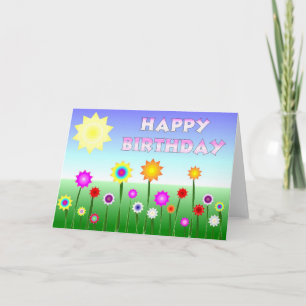 Happy Birthday Happy Blume Karte