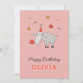 Happy Birthday Hat Niedlich Cartoon Sheep Blume Ca (Vorderseite)