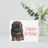 Happy Birthday Havanese Puppy Dog Postkarte (Stehend Vorderseite)