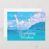 Happy Birthday Hawaiian Beach Fotografie Postkarte (Vorne/Hinten)