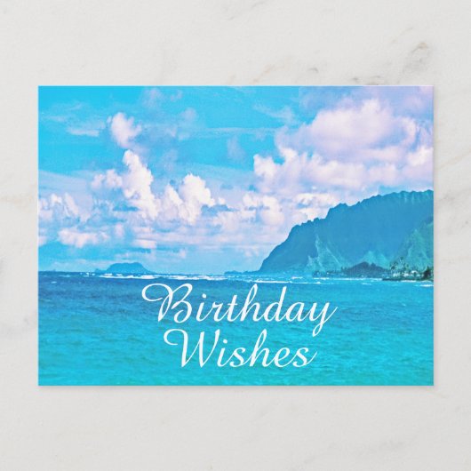 Happy Birthday Hawaiian Beach Fotografie Postkarte (Vorderseite)