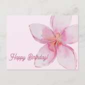 Happy Birthday | Hawaiianische Aquarellfarben-Blum Postkarte (Vorderseite)