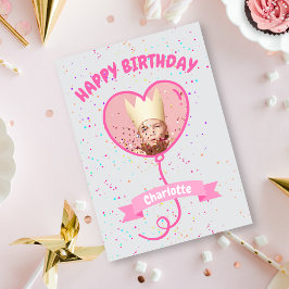 Happy Birthday Heart Balloon Foto Card Karte