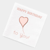 Happy Birthday Heart Balloon Servietten Mit Folie (Links)