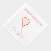 Happy Birthday Heart Balloon Servietten Mit Folie (Rechts)