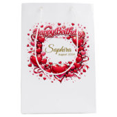 Happy Birthday Heart Frame , [Your Name]! (Custom) Mittlere Geschenktüte (Vorderseite)
