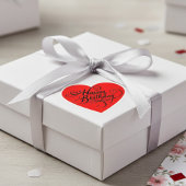 Happy Birthday Heart Red Sticker