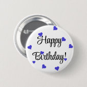 Happy Birthday Heart Simple Button (Vorne & Hinten)
