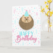 Happy Birthday Hedgie Karte (Gelbe Blume)