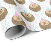 Happy Birthday Hedgie Pattern Geschenkpapier (Rolleneckpunkt)