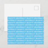 Happy Birthday hellblau Postkarte (Vorne/Hinten)