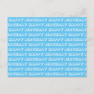 Happy Birthday hellblau Postkarte