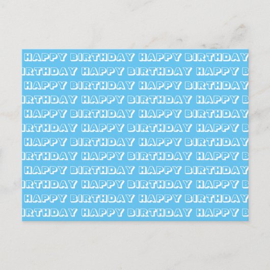 Happy Birthday hellblau Postkarte (Vorderseite)