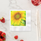 Happy Birthday~Helle und fröhliche Gelbe Sonnenblu Serviette (Beispiel)