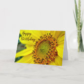 "Happy Birthday" Hellgelbe Sonnenblumenkarte Karte (Vorderseite)